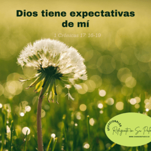 DIOS TIENE EXPECTATIVAS DE MÍ